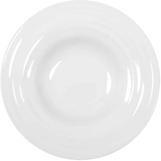 e-exoplismos Series Agma Costaverde Plate Soup made of Porcelain White with Diameter 28cm 12pcs