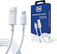 3MK Regular USB 2.0 to micro USB Cable Λευκό 1.2m