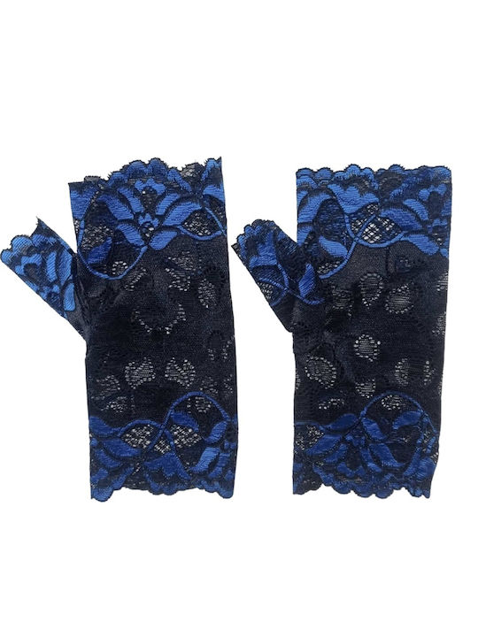 Mdl Women's Fingerless Gloves Black/ Blue