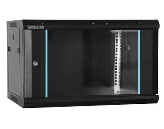 DateUp Монтиран на стена Рак кабинет 6U 60x45x36.8см Черен 04.022.0346
