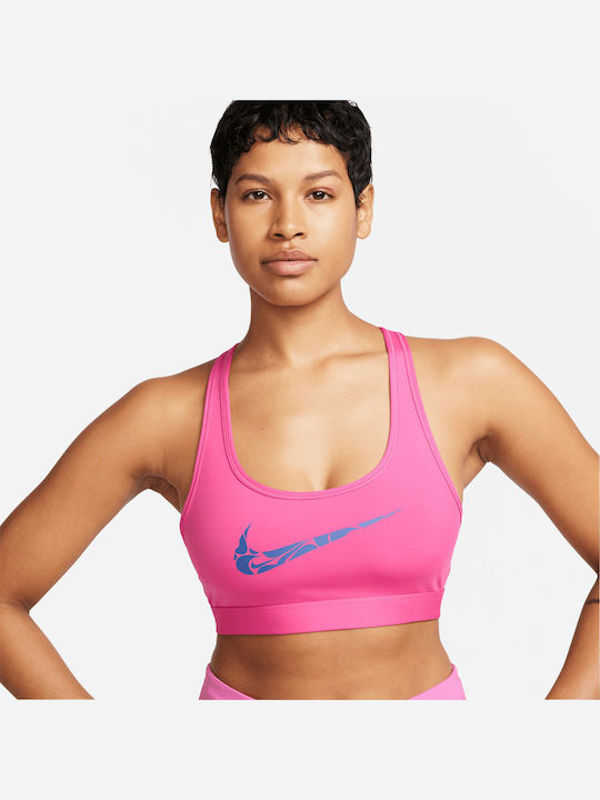 Dri-Fit Swoosh Γυναικείο Μπουστάκι Ροζ