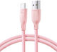Joyroom SA34-AC6 Braided USB 2.0 Cable USB-C male - USB-A 100W PD Πολύχρωμο 1m