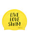 Buddyswim Live Love Swim Silicone Adults Swimming Cap Yellow