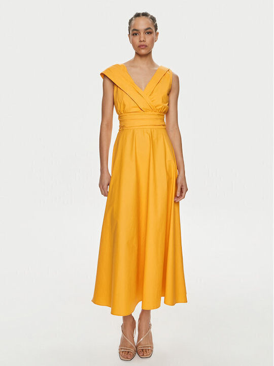 Marella Summer Midi Dress Orange