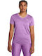 Women's Athletic Blouse Short Sleeve with V Neckline Provence Purple