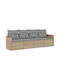 Canapea Cu Patru Locuri De Exterior Din Rattan Cu Perne 55x55x69cm