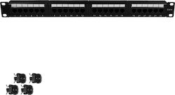 Patch Panel for Rack 1U 19" with 24 cat6 Ports