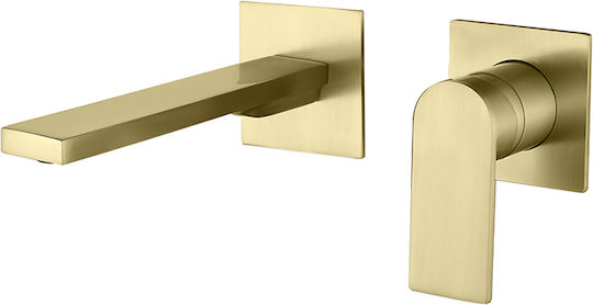AQG Built-in Mixer & Spout Set for for Bathroom Sink Gold