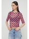 Karl Lagerfeld Women's Summer Blouse with 3/4 Sleeve Pink