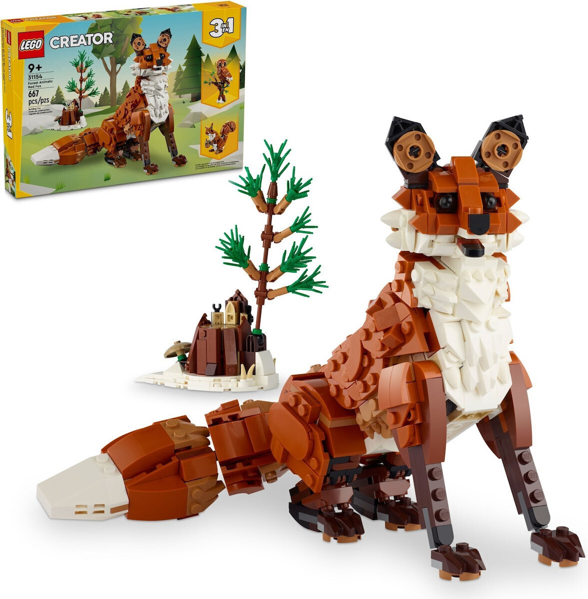 LEGO Creator 3 In 1 Animale din Pădure Vulpe Roșie pentru 9+ Ani