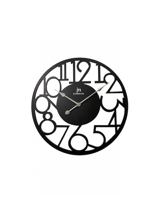 Justaminute Wall Clock Wooden Black