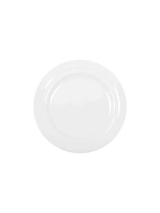 e-exoplismos Series Agma Costaverde Plate Shallow made of Porcelain White with Diameter 32cm 6pcs