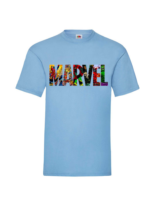 Fruit of the Loom Marvel Letters Original Tricou Albastru Bumbac