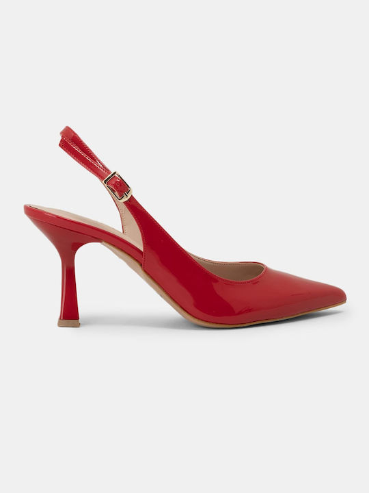 Bozikis Patent Leather Pointed Toe Stiletto Red High Heels