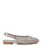 Γυναικείες Μπαλαρίνες Slingback με Λουράκι σε Ασημί Χρώμα