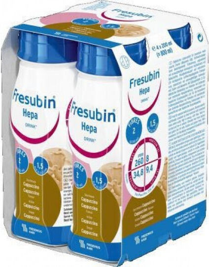 Fresenius Kabi Fresubin Hepa Special Dietary Supplement 4 x 200ml Cappuccino