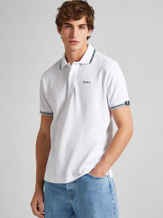 Pepe Jeans Ανδρική Μπλούζα Κοντομάνικη Polo Λευκή