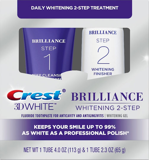 Set 2x Toothpaste, Crest, Brilliance, 2 Step Teeth Whitening System, 178gr