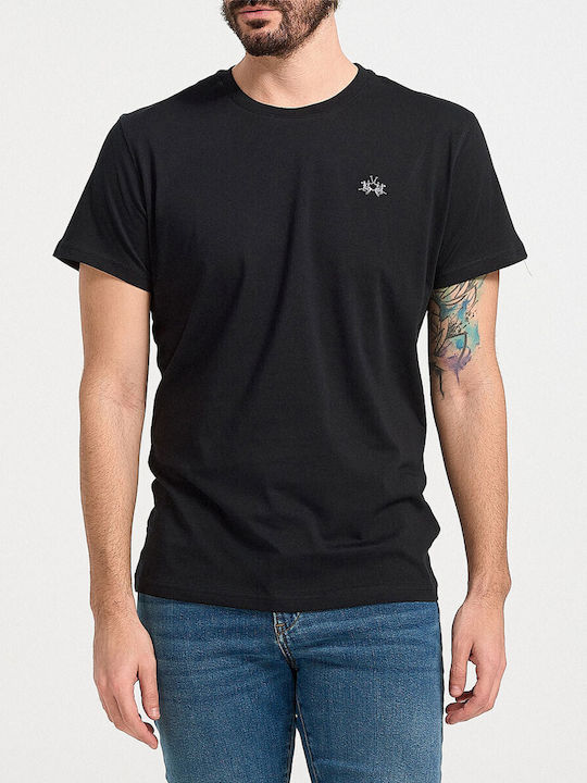 La Martina Men's Short Sleeve T-shirt Black