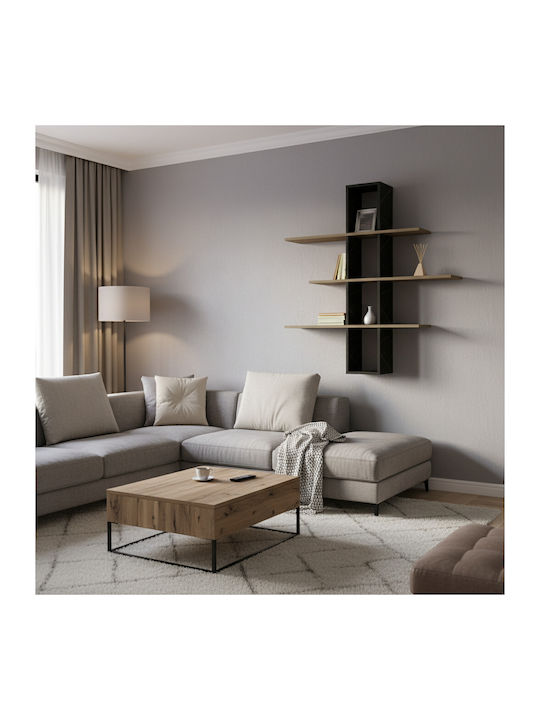 Shelf Wall Dominic Black Velvet-Black Metal 96x19x101cm