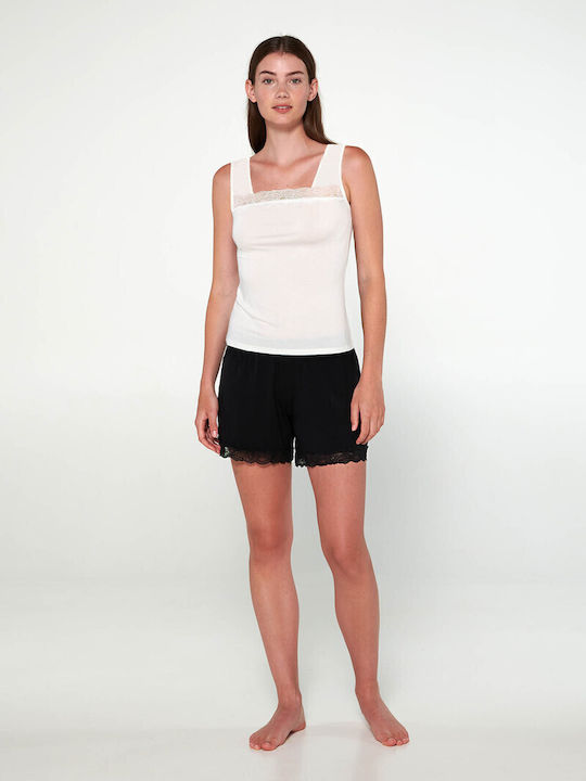 Vamp Women's T-Shirt with Spaghetti Strap Beige