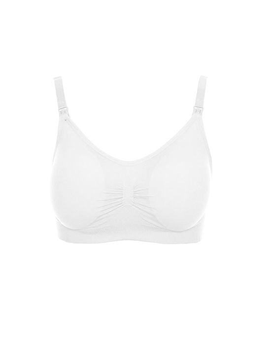 Ouno Cotton Maternity & Nursing Bra with Clips White