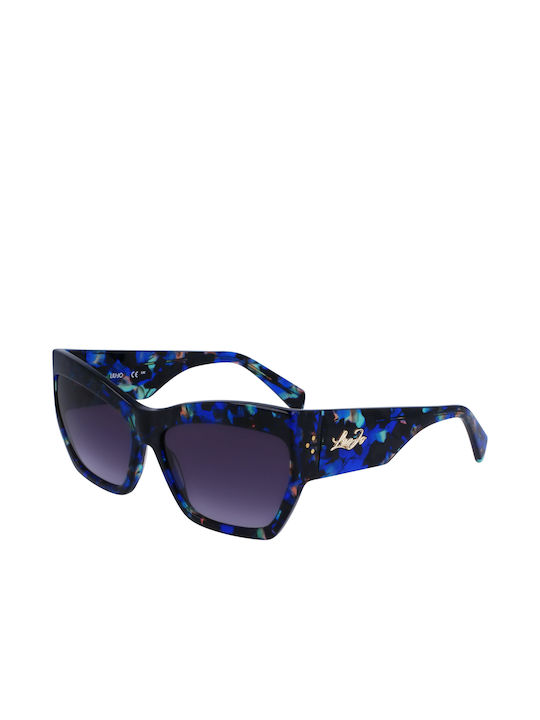 Liu Jo Women's Sunglasses with Brown Tartaruga Horn-Rimmed Frame and Gray Gradient Lenses