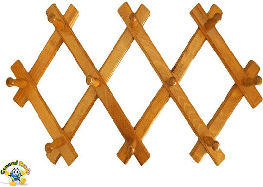 General Trade Wooden Wall Hanger 10 Hooks Brown