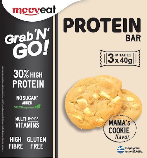 Mooveat Grab n Go! Proteinriegel mit 30% Proteingehalt & Geschmack Mama's Cookie 3x40g