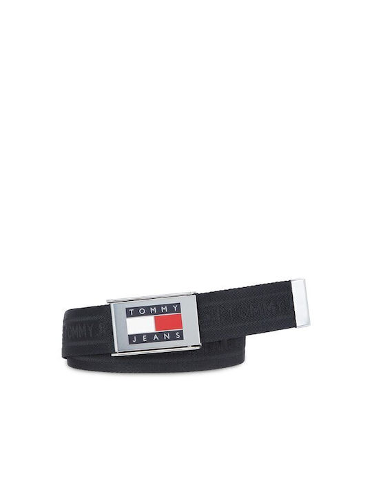 Tommy Hilfiger Men's Fabric Webbing Belt Belt Black