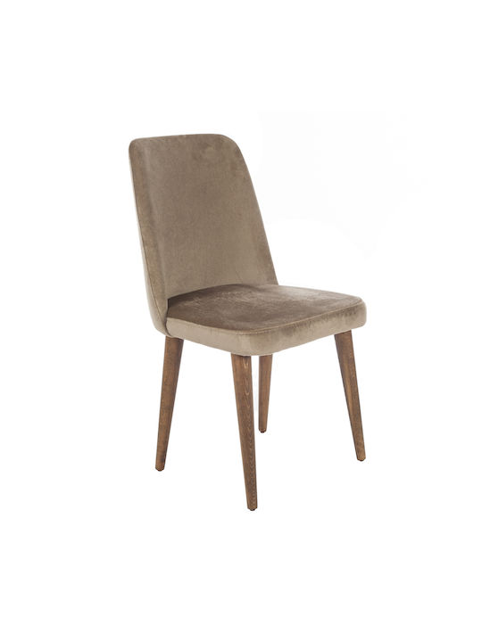 Milano Dining Room Velvet Chair Brown 48x60x92cm