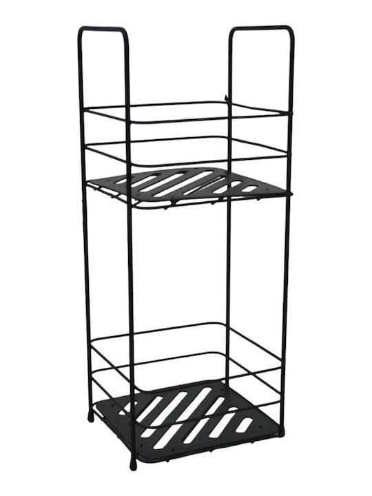 Ankor Wall Mounted Bathroom Shelf Metallic with 2 Shelves 16.5x15.5x40cm