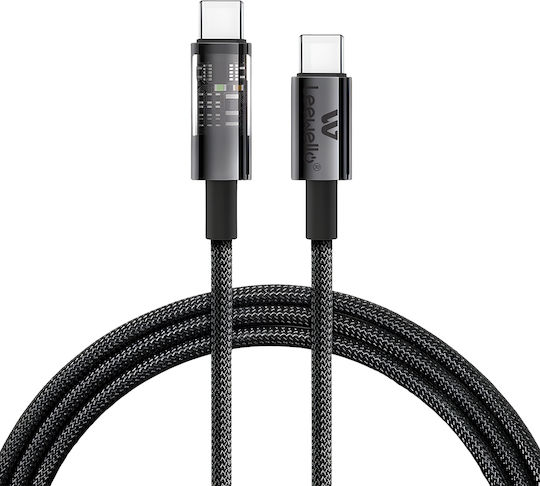 Leewello USB 2.0 Cable USB-C male - USB-C 60W Μαύρο 1m 783212