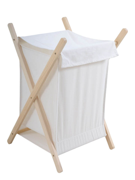 Ankor Laundry Basket Fabric with Cap 42x42x70cm White