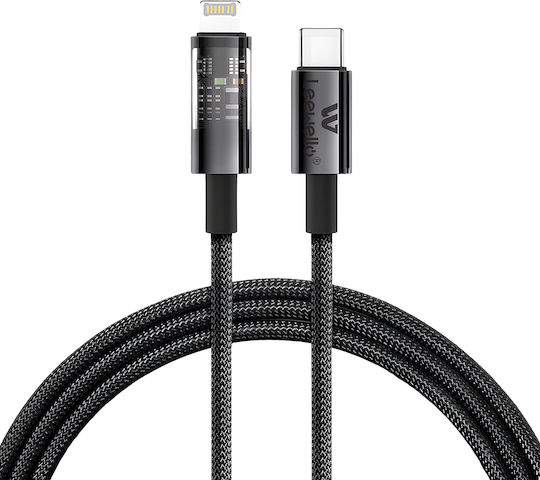 Leewello Lw-221 USB-C to Lightning Cable 30W Μαύρο 1m (783211)