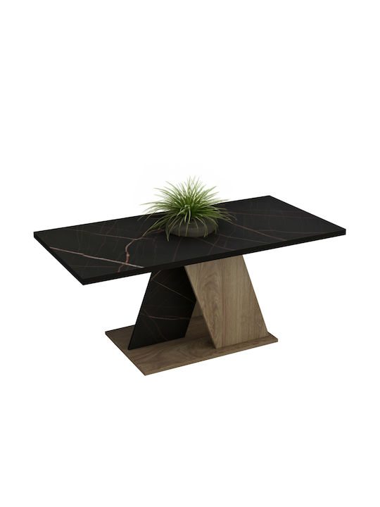 Rechteckig Couchtisch Natural-black marble L110xB55xH47cm