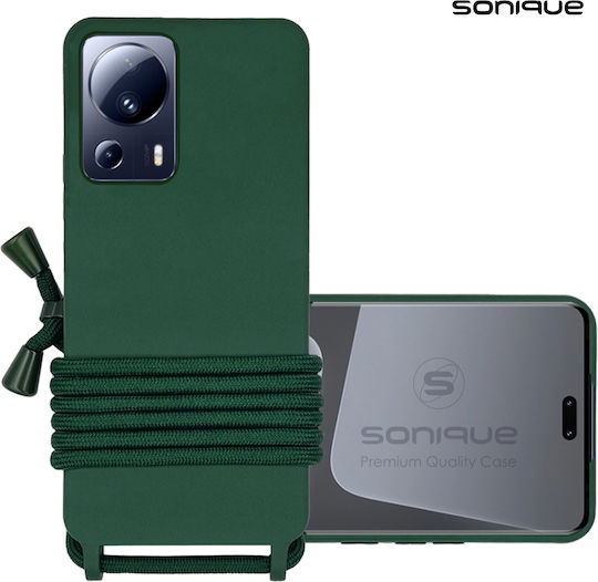 Sonique Back Cover Σιλικόνης 0.5mm με Λουράκι Πράσινο (Xiaomi 13 Lite)