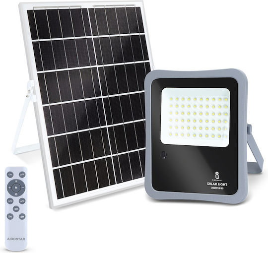 Aigostar Στεγανός Ηλιακός Προβολέας LED 300W Ψυχρό Λευκό 6500K με Τηλεχειριστήριο IP65
