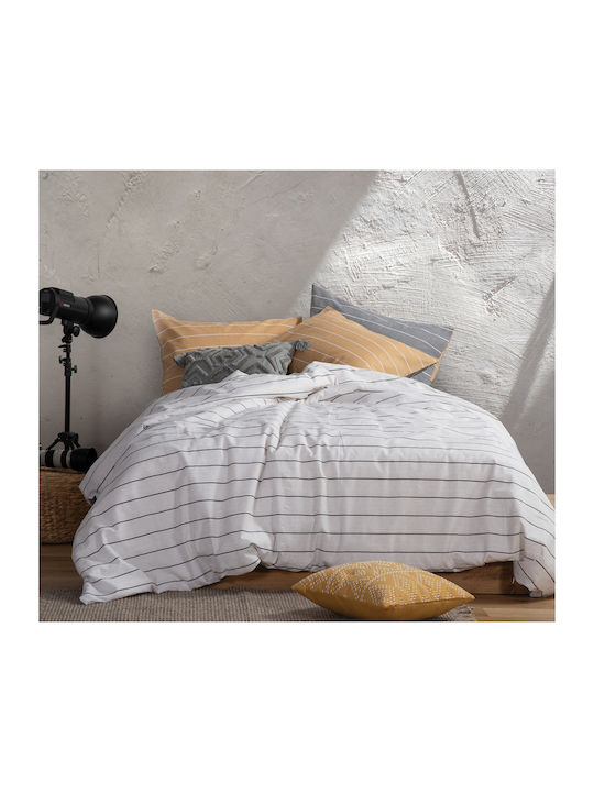 Nef-Nef Homeware Σετ Σεντόνια Διπλά 200x270εκ. Marven Grey 4τμχ