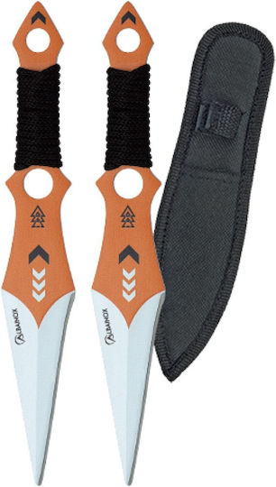 Albainox Set 2 3d Throwers Μαχαίρι Πορτοκαλί σε Θήκη Σετ 2τμχ