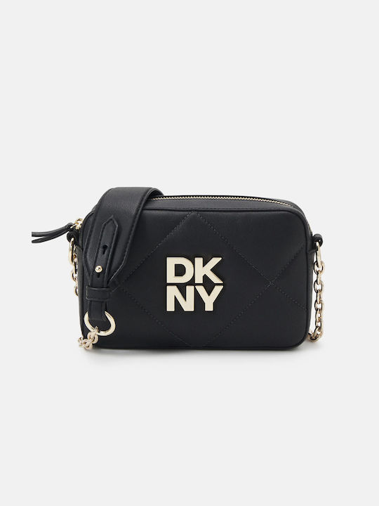 DKNY Δερμάτινη Γυναικεία Τσάντα Μαύρη
