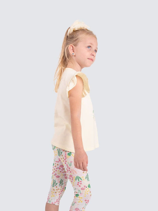 Εβίτα Kids Set with Leggings Summer 2pcs yellow