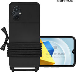 Sonique Back Cover Silicon 0.5mm cu Curea Negru...