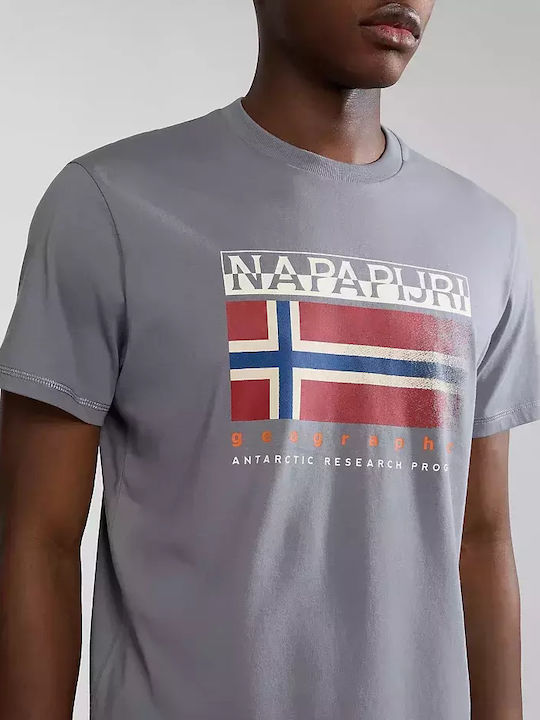 Napapijri Ανδρικό T-shirt Κοντομάνικο Γκρι