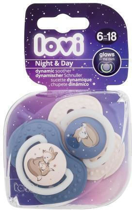 Lovi Baby Schnuller Silikon Nacht für 6-18 Monate 2Stück