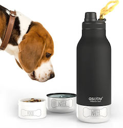 Asobu Buddy Bottle 3 In 1 Hot Bottle With Food And Water Bowl For Pet Stainless Steel 1000ml