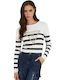 Guess Women's Long Sleeve Pullover Striped White
