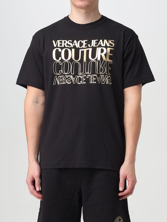 Versace T-shirt Bărbătesc cu Mânecă Scurtă Negru