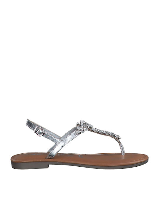 Sandale Casual Damă Din Piele Argintii