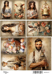 Rice paper Maja's Memories, 30x42cm, Easter Por...